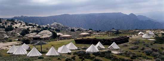 Zeltlager in Dana, ein Touristencam in wunderschner Landschaft