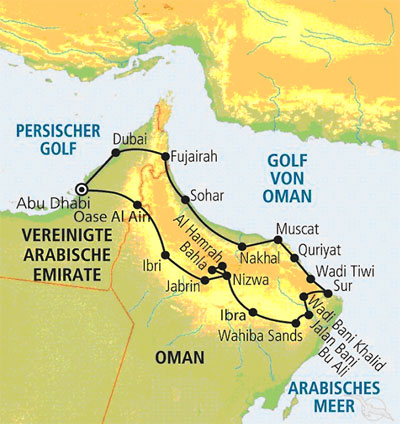 Landkarte des Oman